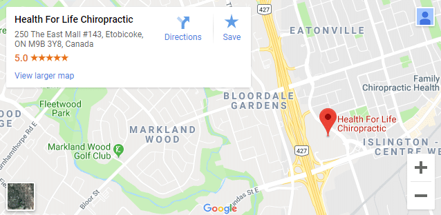 Map of Etobicoke ON Chiropractors